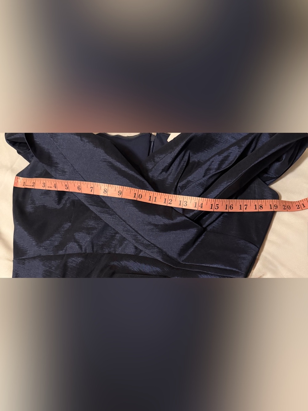 Betsy & Adam Taffeta Twist Off The Shoulder Floor Length Dress Sz 12 - Picture 6 of 7